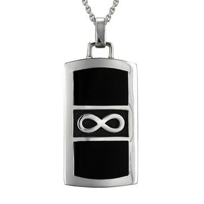Silver Infinity Black Cremation Pendant